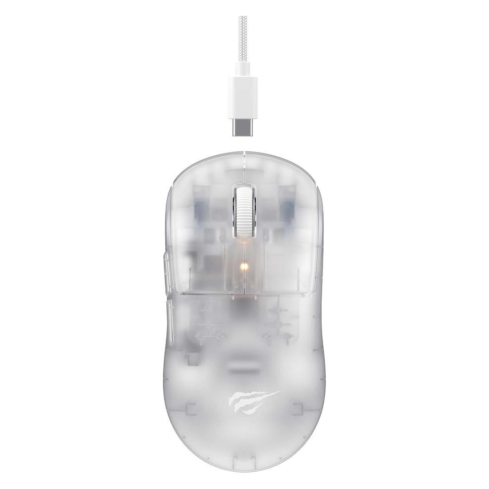 Havit Wireless Gaming Mouse MS970WB Pro, 800DPI - 12000DPI, Transparent White (Kabellos) (56364179)