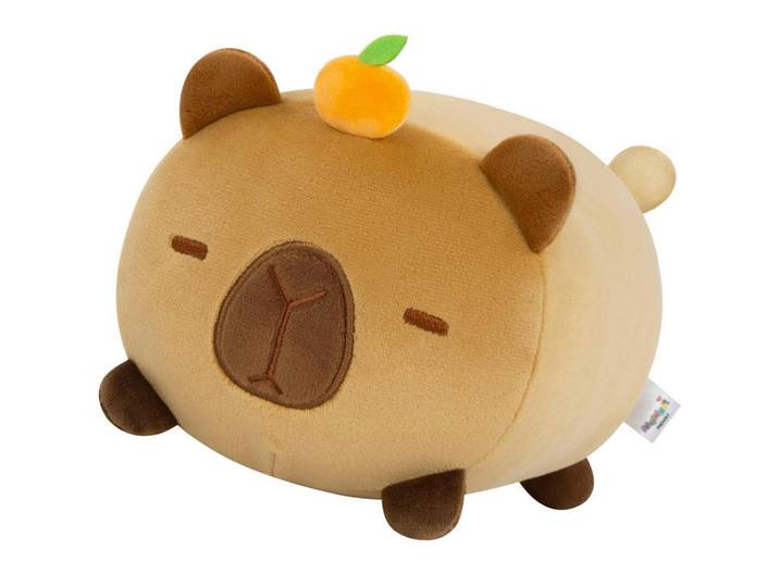 Plüschkissen Capybara 20 cm Orange, Braun, 10x20 cm, Spielzeug, Kuscheltiere