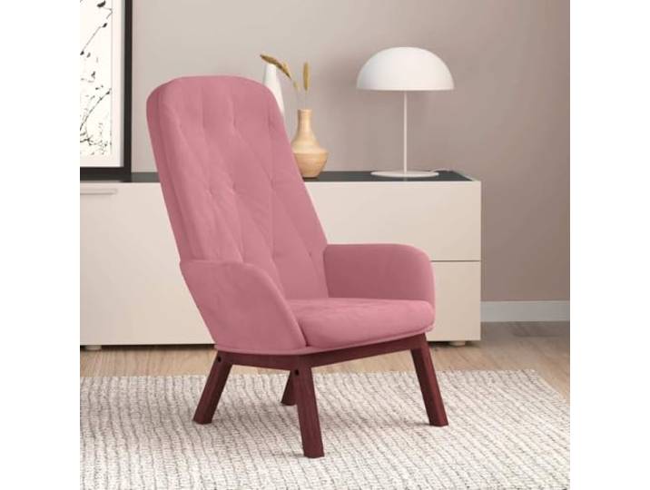 WHOPBXGAD Samt Holz und Metall Modern Rosa 1 Stück Relaxsessel Rosa Samt mit stabilem Holz-Metall-Rahmen, samtweicher Polsterung und modernem Design fuer Wohnzimmer,