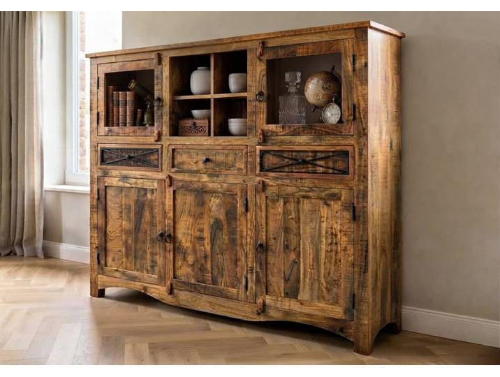 Highboard 160x140cm 'Cordoba'' Akazie massiv lackiert