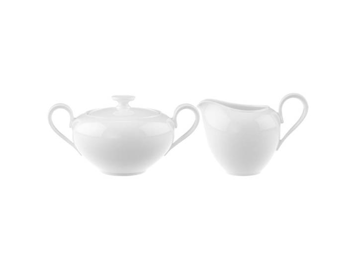 Villeroy & Boch Milch- UND Zucker-Set Anmut weiß, Weiß, Keramik, 2 cm, Küchenzubehör, Vorratsbehälter, Zuckerdosen