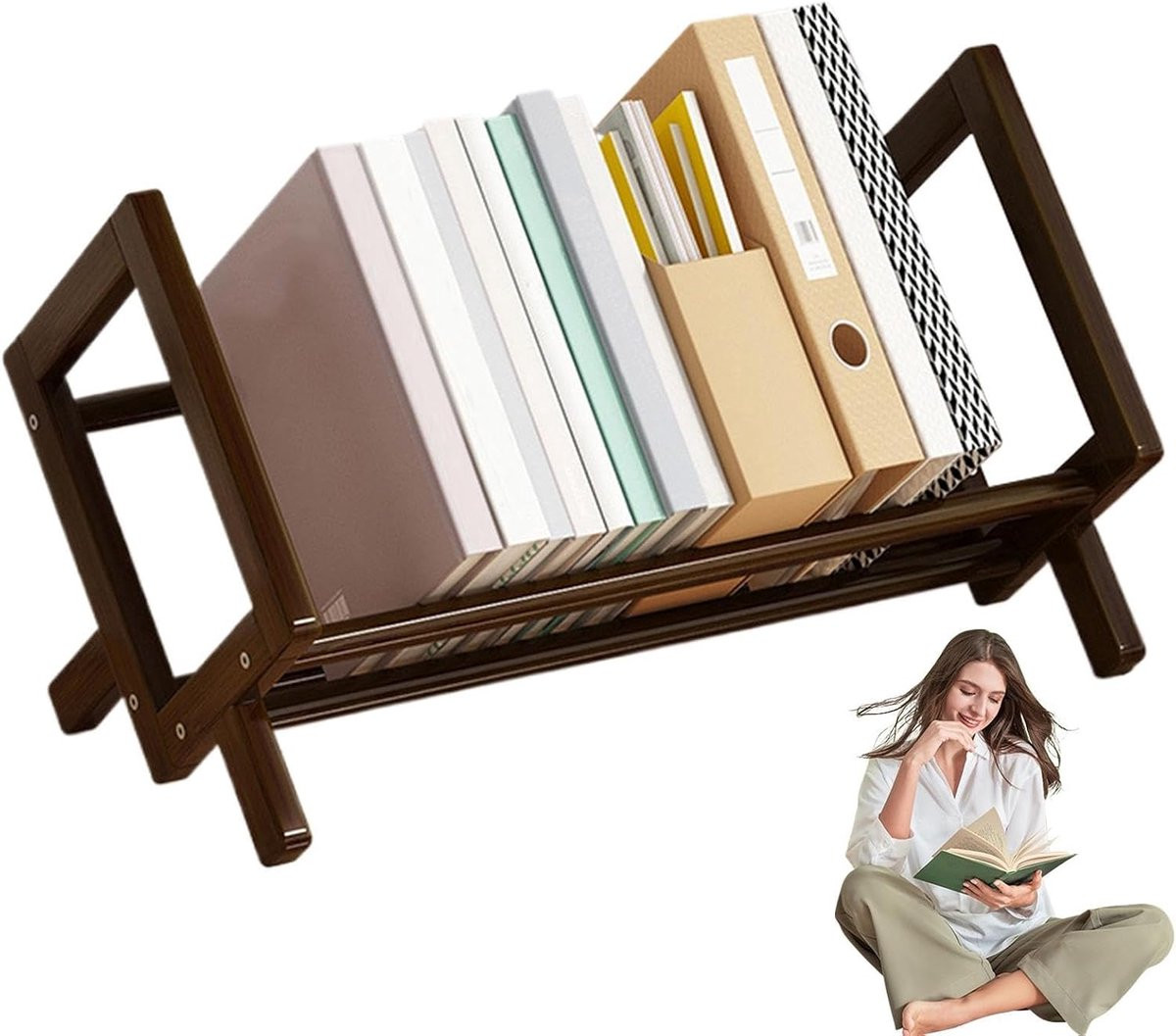 Bruine Boekenkast Bureau voor Home Office - Breedte: 33 cm, Hoogte: 245 cm