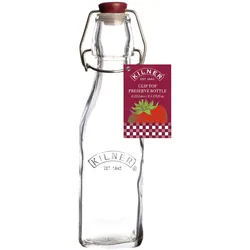 Flasche KILNER mit Bügelverschluß (LBH 5,60x5,60x20 cm) - transparent - LBH 5,60x5,60x20 cm