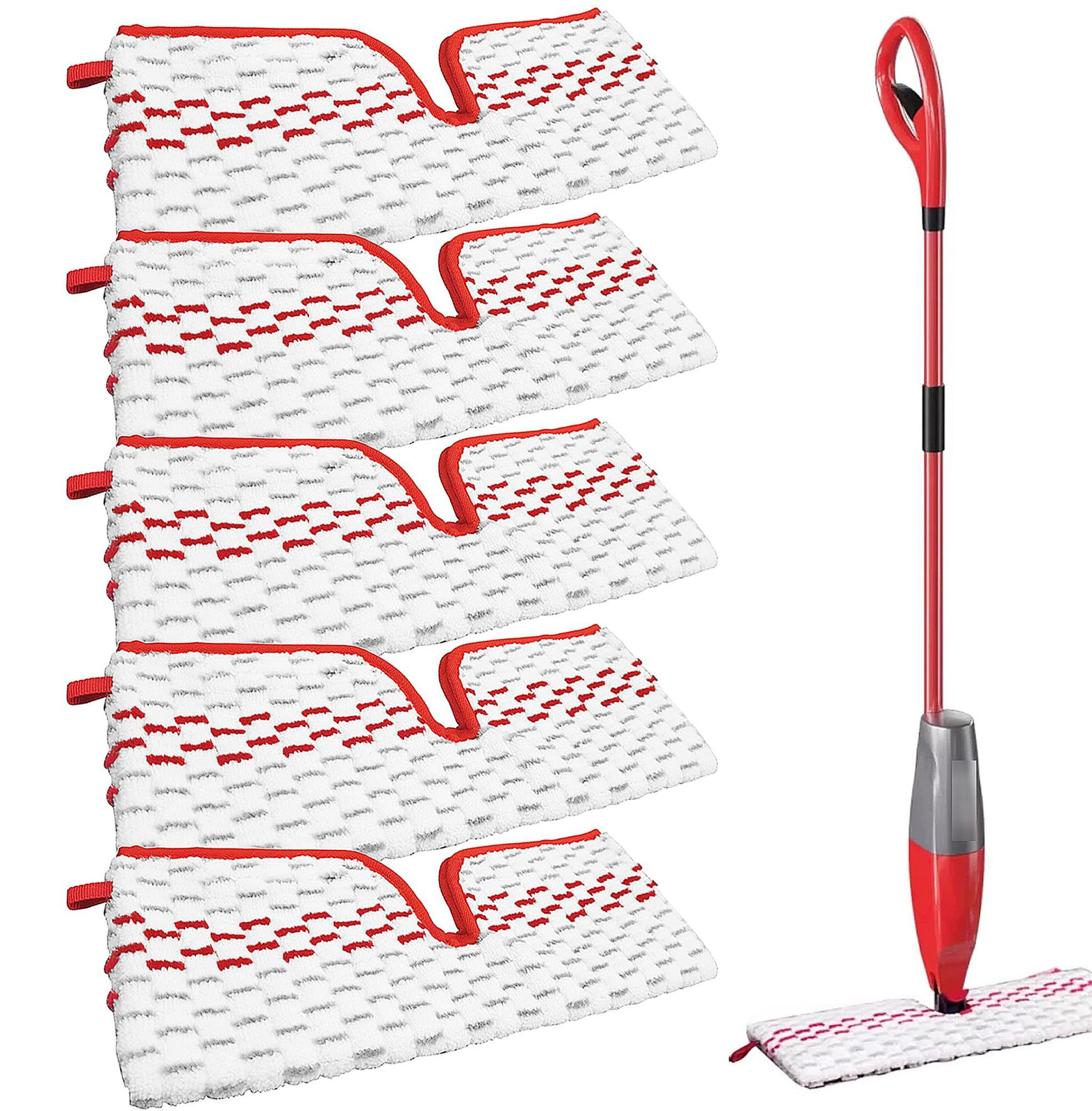 5 vervangende microvezel-dopstukken voor de Vileda spuitmopp, 40 x 15,5 cm