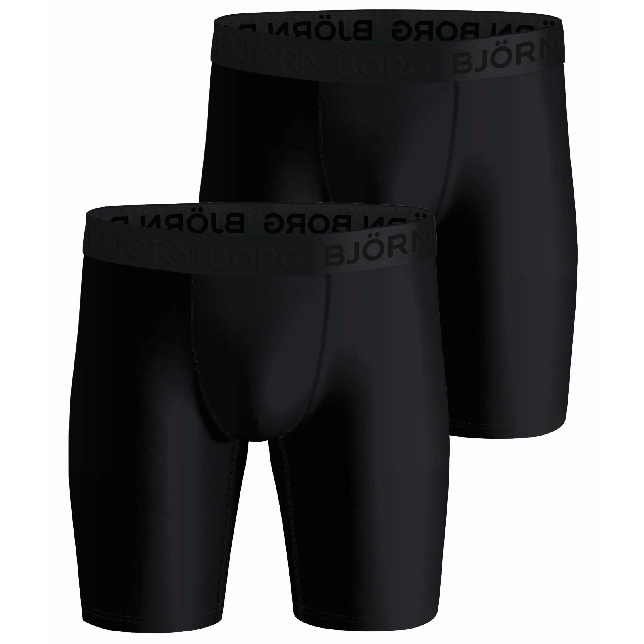 Björn Borg Onderbroeken 2-Pack Performance Boxers Long Leg Zwart