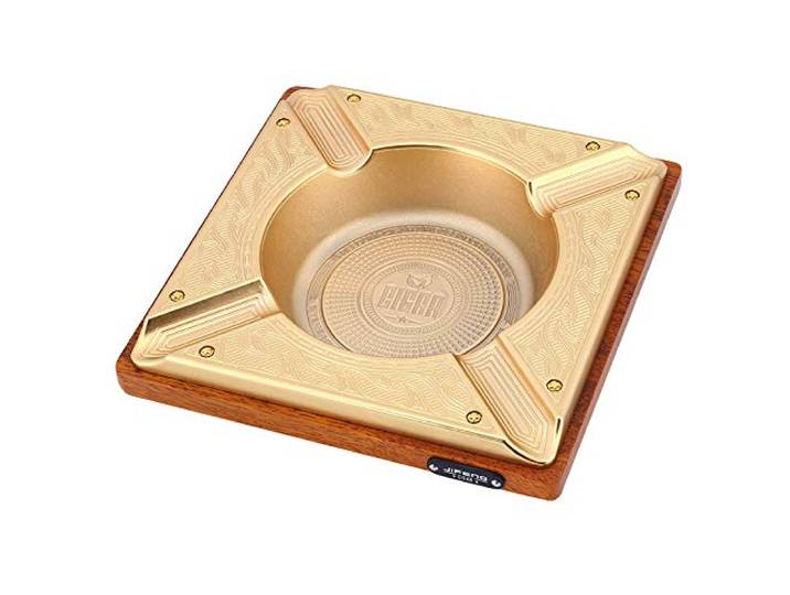 Zigarre Aschenbecher Zinklegierung Ananas Gitter Holz Kreative Metall Aschenbecher Rauchen,Gold