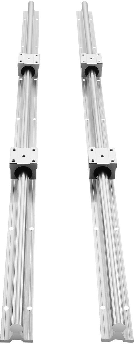 OEM Lineaire geleidingset SBR12, 2x 1000 mm geleidingsrails en 4x SBR12UU glijblokken, zilverkleurig