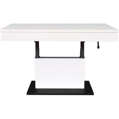 Couchtisch MÄUSBACHER "Lift Couchtisch", weiß (vulkanschwarz supermatt, ice weiß supermatt, ice weiß supermatt), B/H/T: 110cm x 77cm x 60cm, Tische, Couchtisch, höhenverstellbar 58-77cm,Tischplatte aufziehbar, Staufach, 110cm breit