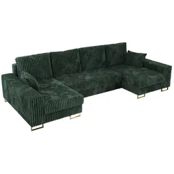 WOHNLANDSCHAFT DORIAN U Cord Grün