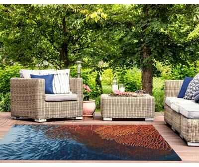 Lush Decor Marina Coral Indoor/Outdoor Rug