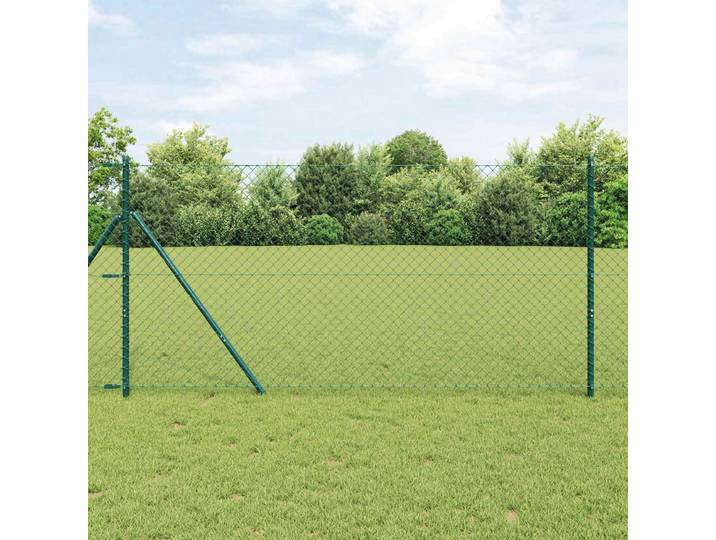 vidaXL Maschendrahtzaun 10 x 1 m Stahl Grün