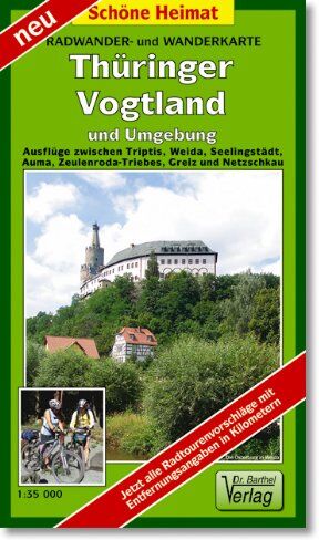 Radwander- und Wanderkarte Thüringer Vogtland und Umgebung: Ausflüge zwischen Triptis, Weida, Seelingstädt, Auma, Zeulenroda-Triebes, Greiz und Netzschkau. 1:35000 - Preis vom 13.10.2026 11:25:28 h