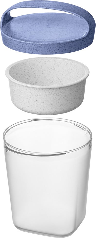 Koziol Snackpot Buddy met inzetstuk en deksel, 500 ml, organisch blauw