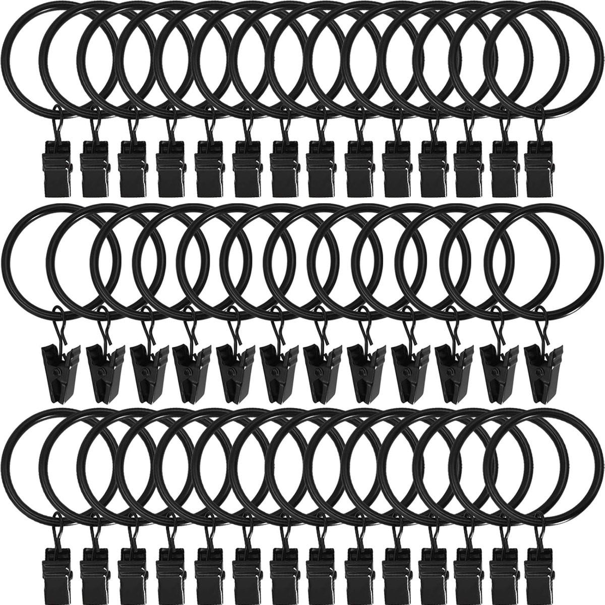 New Age Devi 40 stuks RVS gordijnringetjes 32mm inclusief klemmetjes
