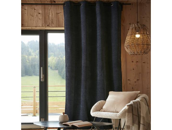 Rideau occultant polaire polyester minuit 140x240 cm