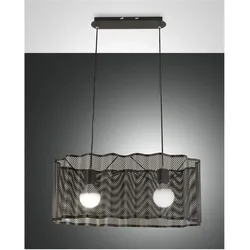 Fabas Luce, Pendelleuchte, Pendelleuchte Glicine E27 2000x300mm Schwarz (E27)