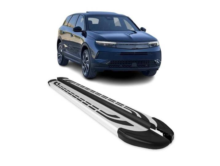 2024-2025 Opel Grandland II Marchepieds Latéraux pédale Aluminium Gris 2Pcs