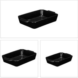 Relaxdays Auflaufform-Set, Auflaufform, Schwarz