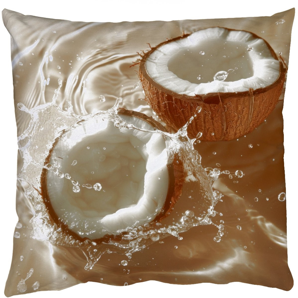 PillowMonkey Sierkussen Kokosnoot Water Beige 60x60 cm