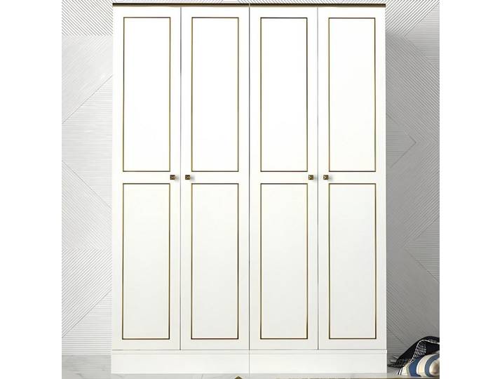 JVmoebel Kleiderschrank Moderner Wandschrank in Weiß Hochglanz für stilvolle Ordnung (Kleiderschrank) Made in Europa
