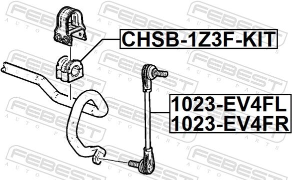 Febest Reparatursatz, Stabilisatorlager Chsb-1z3f-Kit Vorderachse Für Gm