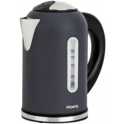 H.Koenig Wasserkocher 2200W, Wasserkocher, Grau, Schwarz, Beige, Silber