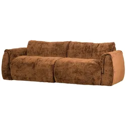Sofa Baggy 2-Sitzer aus 3D-Chenille-Stoff, modern, Mittelbraun, vielseitig kombinierbar