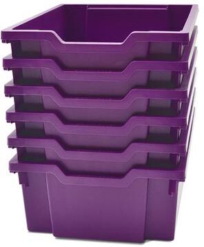 "Gratnells Deep F2 Tray, Plum Purple, 12.3"" x 16.8"" x 5.9"", Heavy Duty School, Industrial & Utility Bins, Pack of 6"