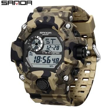 DynamicDeals Waterproof Luminous Electronic Watch, Students Digital Watches, Fashion Military Multifunctional Date Alarm Clock yellow White