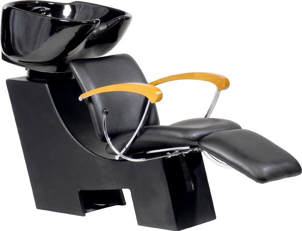 Comair WP Wien sz, Armlehne Buche, Waschbecken sz, glänzende Säul