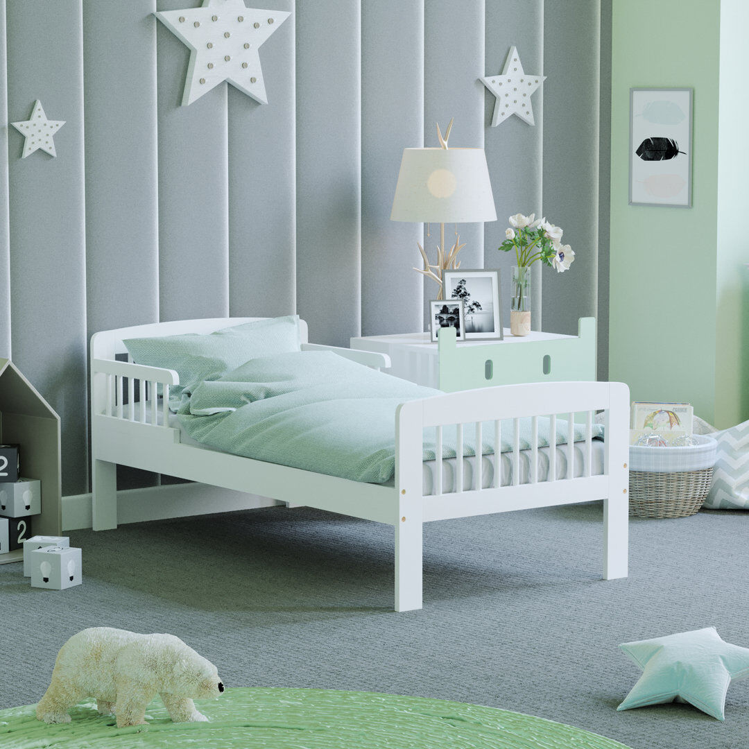 Harriet Bee Colmars Toddler (2'6) Solid Wood Bed White 57cm H X 75cm W X 144cm L