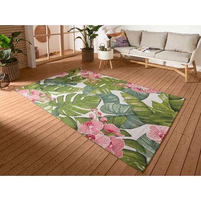 Outdoorteppich HANSE HOME "Tropical", bunt, B:240cm H:3mm L:340cm, Polyester, Polypropylen (PP), Teppiche, Outdoorteppich, In-& Outdoor, Teppich, Wetterfest, Balkon, Garten, Wohnzimmer, Floral