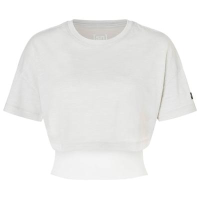 super.natural - Women's Crop Tee - Merinoshirt Gr M weiß