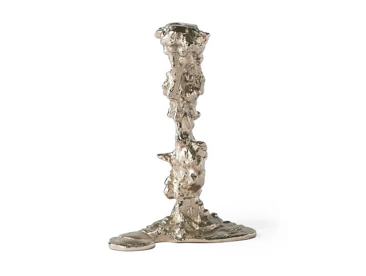 POLSPOTTEN Bougeoir Drip L 25 cm Argent