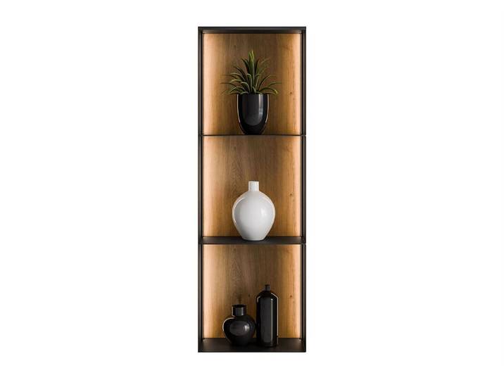 Lookway Regal QUADRO III aus Metall mit LED-Beleuchtung, 33x99x20 cm