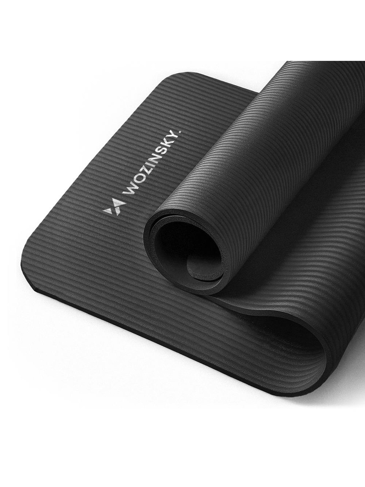 Wozinsky exercise mat 181 x 63 x 0.9 cm thick gymnastic yoga mat black