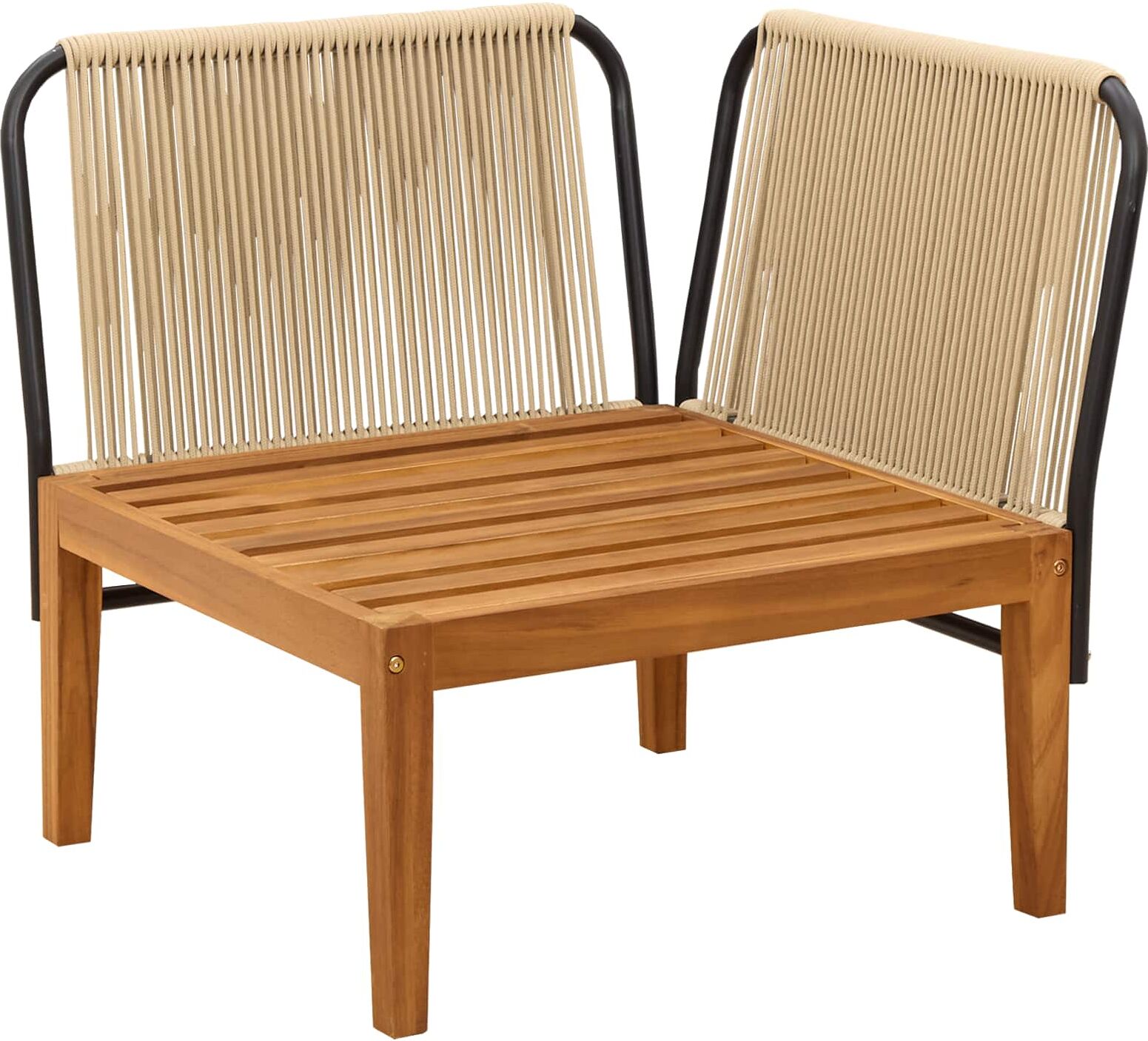 vidaXL Canapé d'angle de jardin avec coussins Naturel
