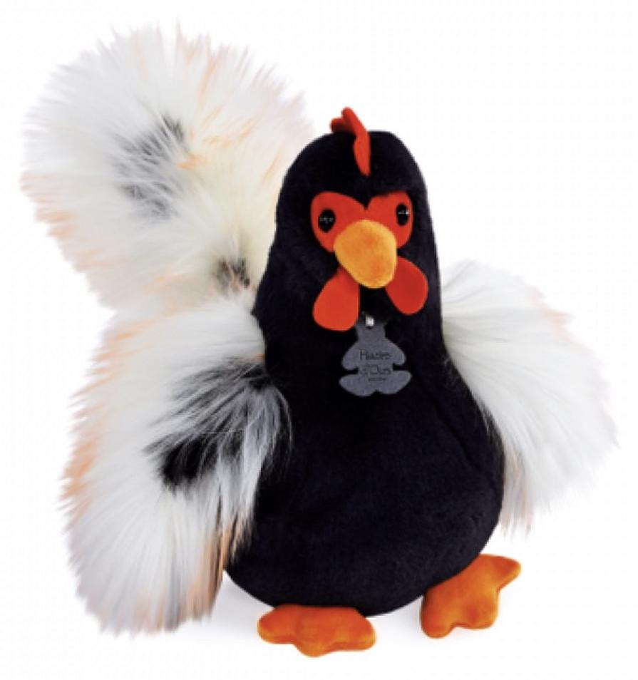 Histoire D'Ours knuffel Rico-Hahn, zwart-wit, 26 cm