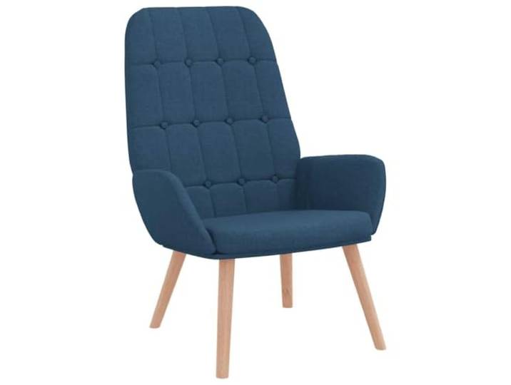 KTHLBRH Relaxsessel aus blauem Stoff mit Gestell aus Holz und Metall Atmungsaktives Gewebe, stabile Konstruktion, Holzfüße, vielseitig einsetzbar, einfache Montage
