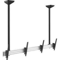 equip Pro - Klammer für 2 LCD-Displays - Kunststoff, Aluminium, Stahl - Schwarz, Silbe (Decke, 50 kg, 45" - 55"), TV Wandhalterung, Schwarz, Silber