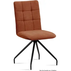 ESSZIMMERSTUHL (4er-Set) Devera 47x91x60 Schwarz/Cognac