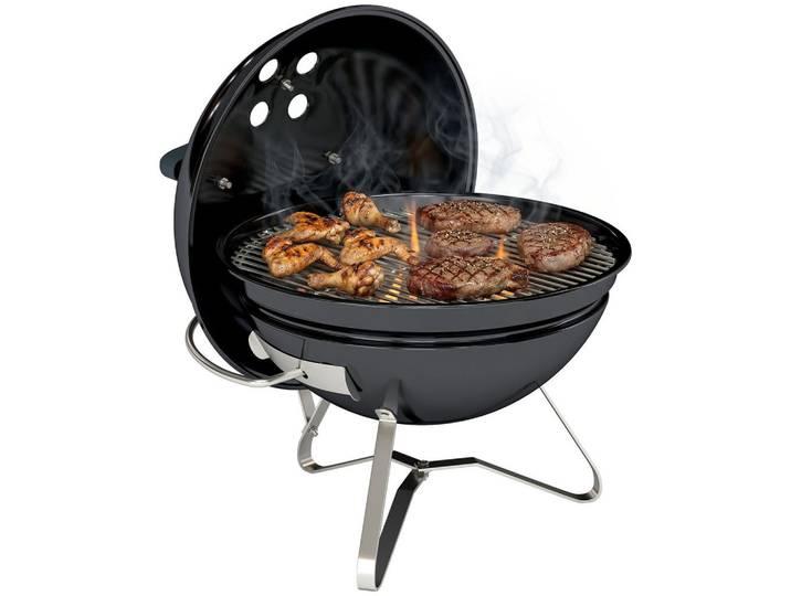 ComfortXL Holzkohlegrill De-10311 tragbarer Kugelgrill mit Deckel Schwarz, Metall, 41x44x41 cm, Grills, Holzkohlegriller