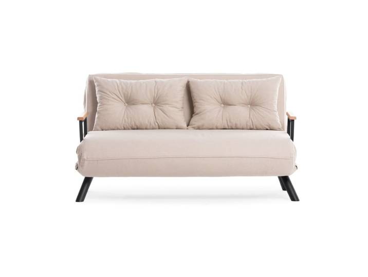Canapé lit 2 places convertible l133 cm - beige