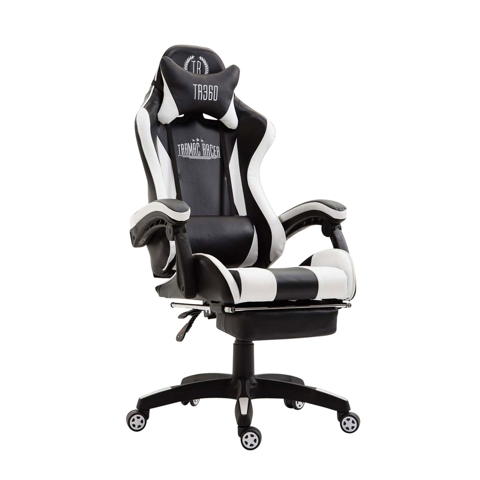 CLP Gaming Bürostuhl IGNITE mit Kunstlederbezug I Schreibtischstuhl mit Armlehnen I verstellbarer Drehstuhl im sportlichen Design