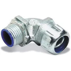 ABB 5356 90° - abgewink. Metall-Verschraubung, Innenhülse Polyamid, Nenngröße 1 1/2 “ f. flüssigkeitsdichte Metall-Schutzschl., galv.  - 2 Stück