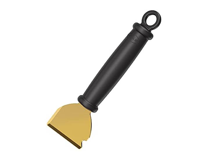 RÖSLE Universalschaber Scrap X, Hochwertiger Grillschaber mit zweiseitiger Messingklinge, Reinigung Brennkammer und Glasscheibe