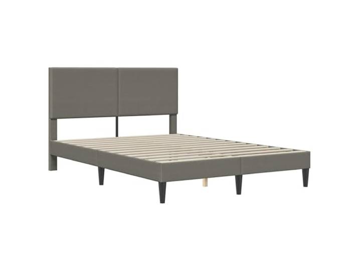 KTHLBRH Bettgestell hellgrau 140 x 200 cm Corduroy Fester Lattenrost, robustes Sperrholz, schmale Beine, modernes Design