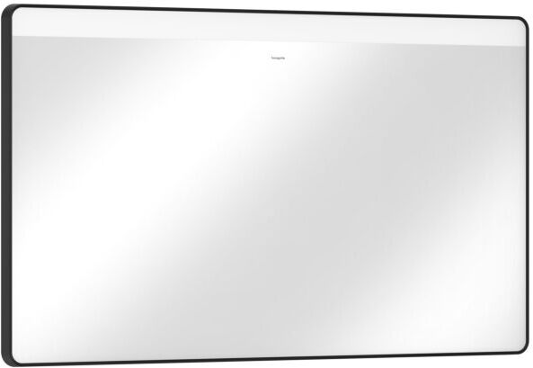 Hansgrohe Xarita Lite Q Spiegel 54960670 mit horizontaler LED-Beleuchtung, mattschwarz, B 1200 x H 700 x T 30 mm, 12 W