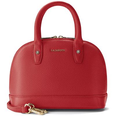 Henkeltasche LAZAROTTI "Bologna Leather Handtasche Crossbody Leder 24 cm", Damen, Gr. B/H/T: 11,5cm x 19cm, rot (bordeaux), Leder, Taschen