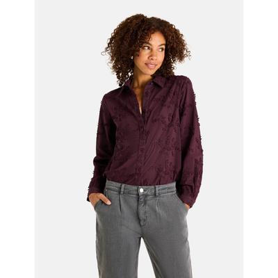 Hemdbluse LIEBLINGSSTÜCK "FaridaL", Damen, Gr. 42, fig, Web, Obermaterial: 100% Baumwolle, unifarben, hüftbedeckend, 1-Knopf-Manschette, Blusen Hemdbluse, mit floralen Details, Baumwolle